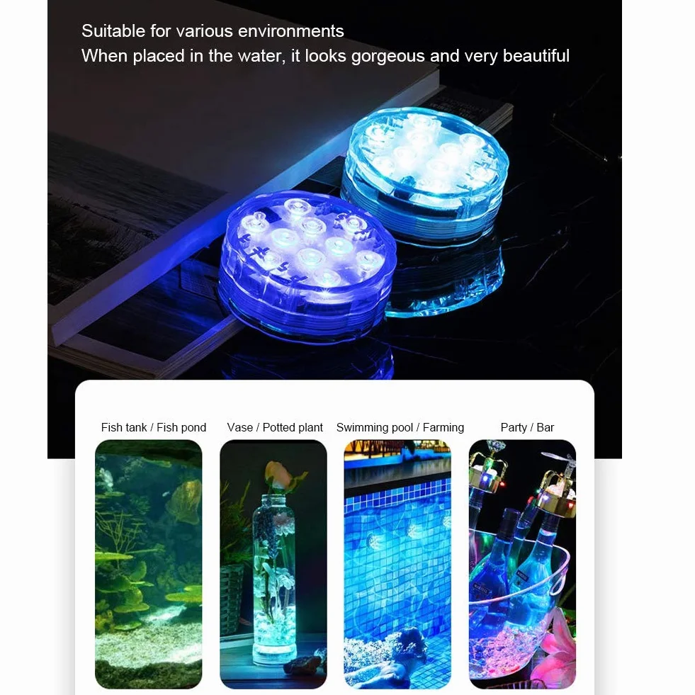 Zanurzalne Oświetlenie LED do Basenu 13 Diod IP68 16 Kolorów z Pilotem