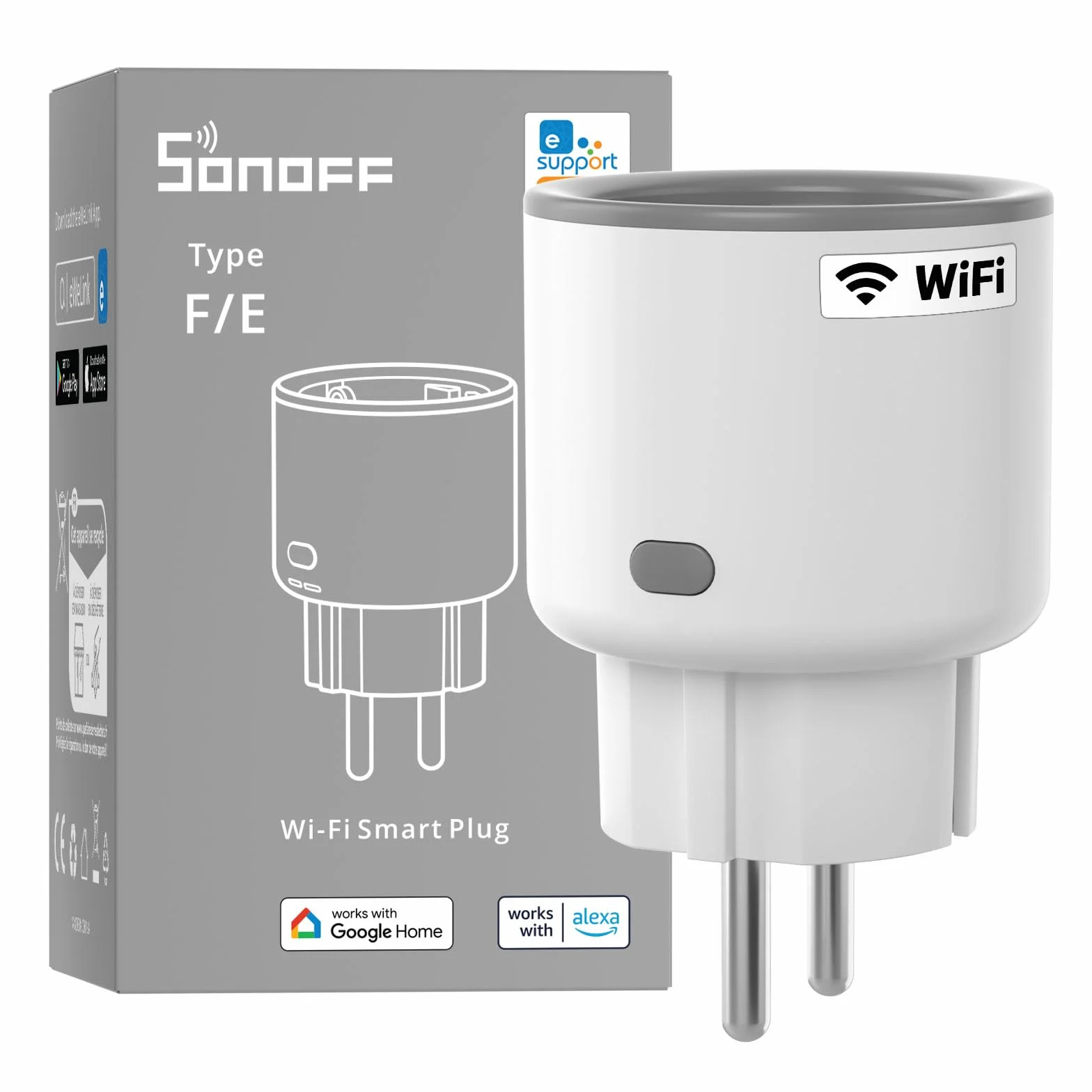 SONOFF S60TPF Inteligentne gniazdo WiFi 16A 4000W, pomiar prądu, zabezpieczenie przeciążeniowe, sterowanie głosem, kompatybilne z Alexa Google Home