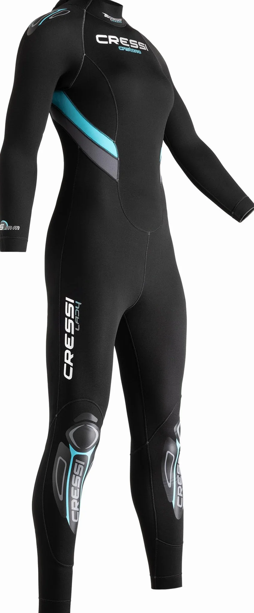 MUTA CASTORO MONOPEZZO DONNA NERO/ACQUAMARINA 5mm L/4