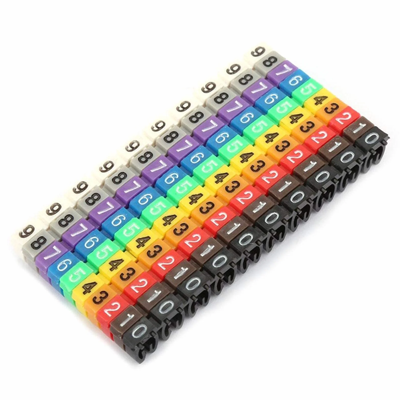 Plastikowy znacznik kablowy Clip-On Design Cable Marker Tube Kolorowy 100Pcs 2.5mm²