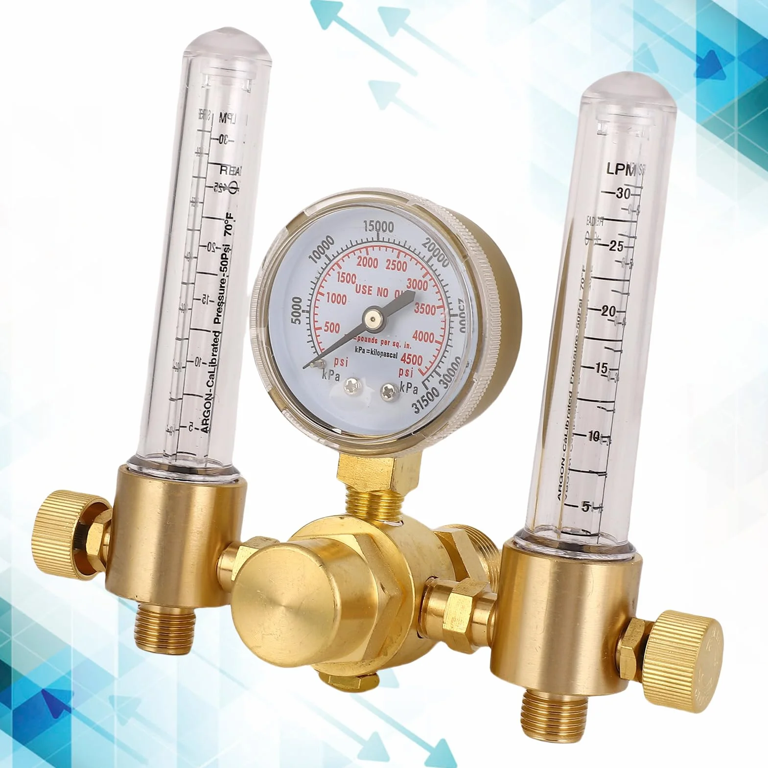 AMONIDA Przepływomierz Argonu Regulator Gazu do Spawania TIG MIG 0-60CFH 0-4500PSI CGA580 5/8 Cala X 18 RH