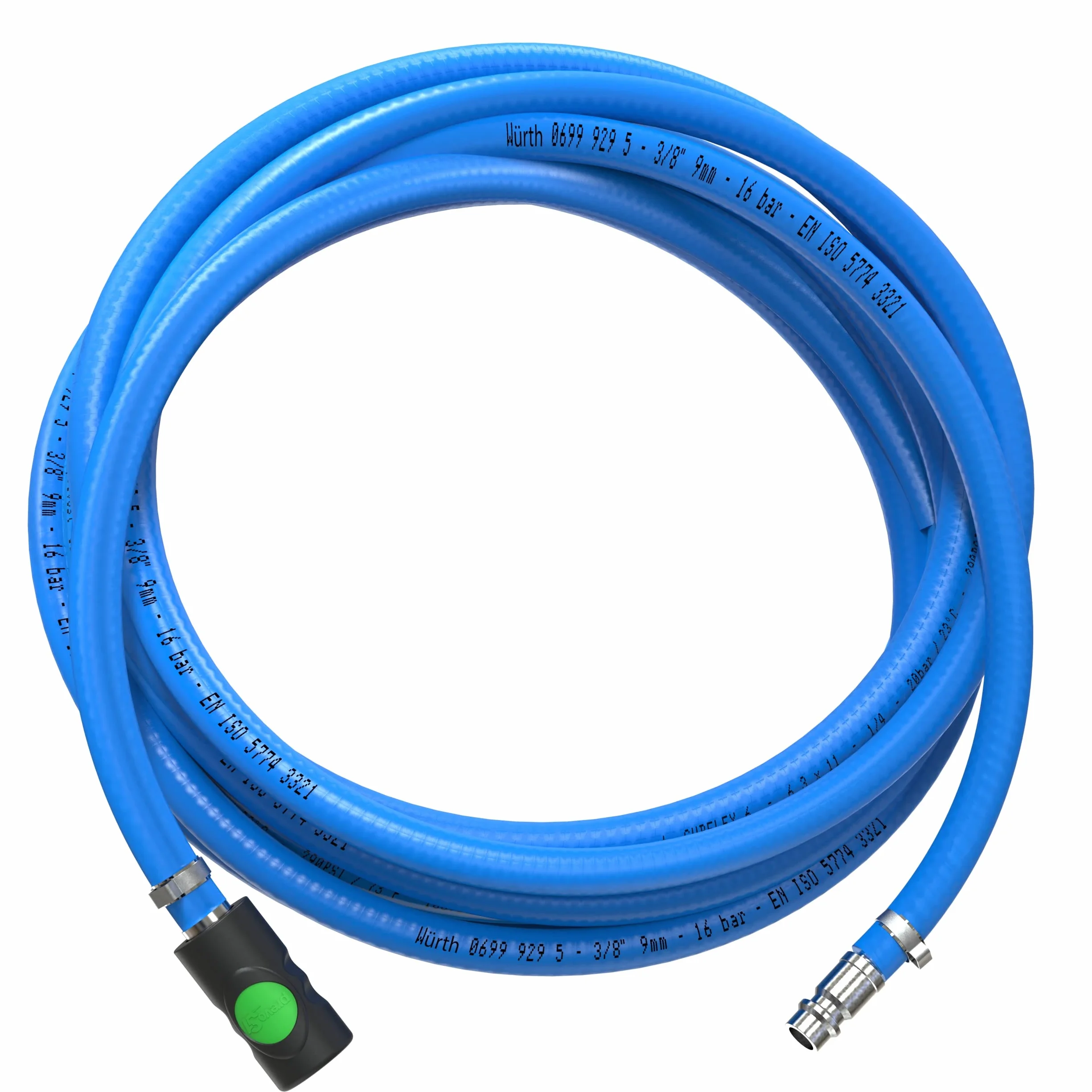 AUPROTEC Zestaw węży do sprężonego powietrza 9 mm 10 m PVC z łącznikiem bezpieczeństwa Prevost S1