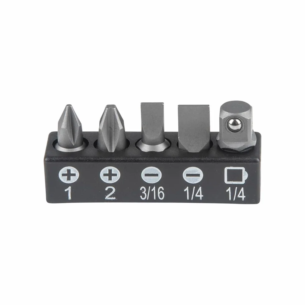KLEIN TOOLS 5-częściowy zestaw mini grzechotki z krzyżakami, szczelinami i adapterem 65200