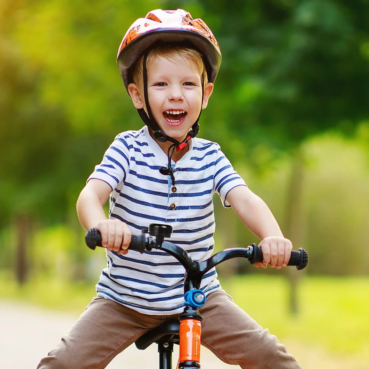 flintronic Dzwonek rowerowy, dziecięcy dzwonek rowerowy z głośnym, wyraźnym dźwiękiem, dzwonek drogowy i górski, akcesoria rowerowe, bezpieczna jazda na rowerze, aluminium, ostrzeżenie, skuter,