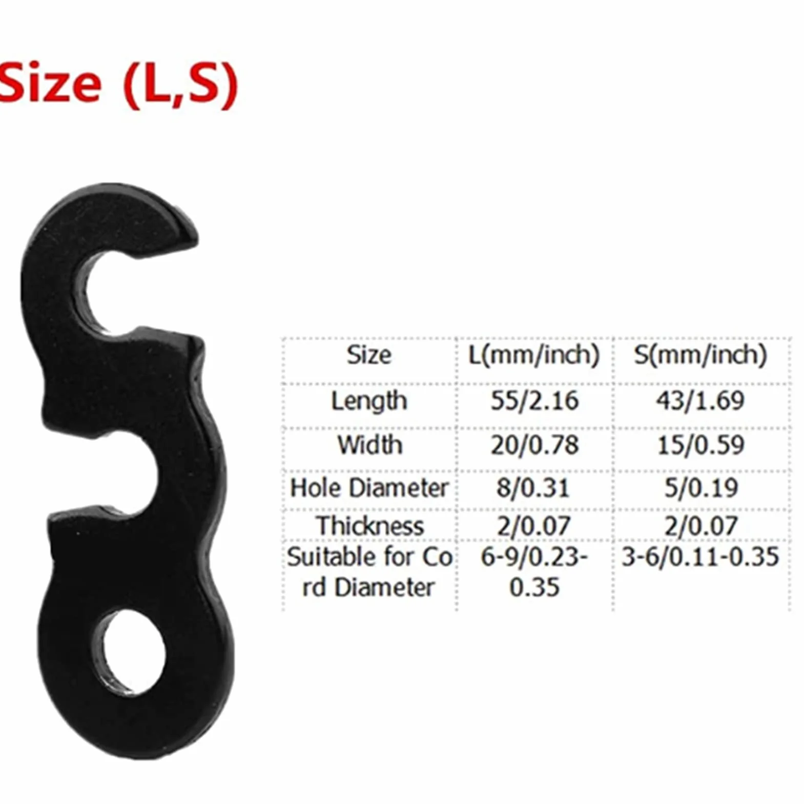 Tent Wind Rope Buckle Guyline,10pcs Wind Rope Buckles Aluminum Alloy Guyline Wind Rope Cord Adjusters replacement for Cam Hiking(L-Black)