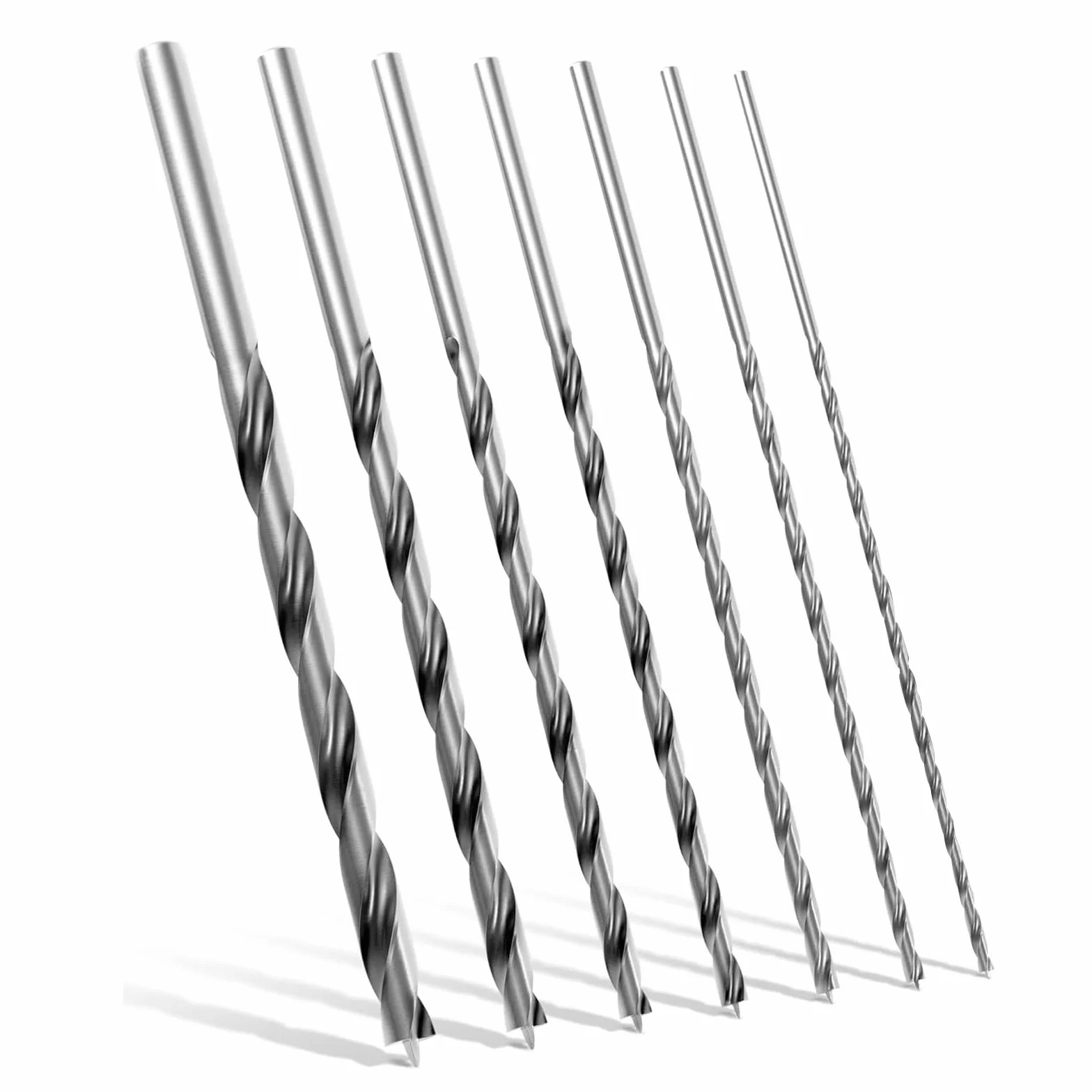 Zestaw wierteł do drewna 4-12 mm x 300 mm, wiertła wężowe spiralne, stal wysokowęglowa
