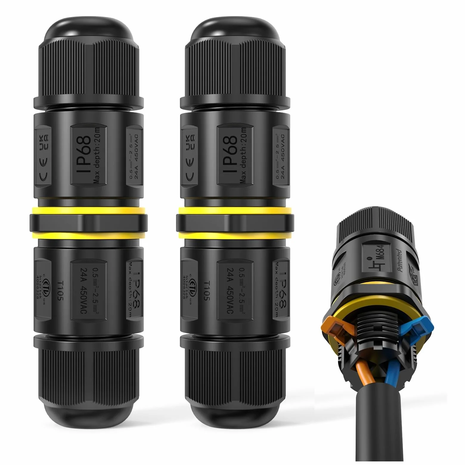 Złącze kablowe IP68 3-biegunowe wodoszczelne do kabli Ø 4-11 mm