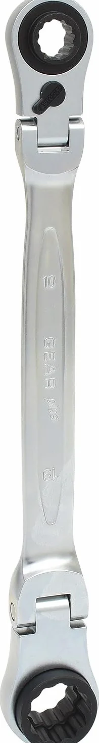 KS Tools 503.4745 4 w 1 GEAR+ Podwójny klucz oczkowy z grzechotką 10x13-17x19mm