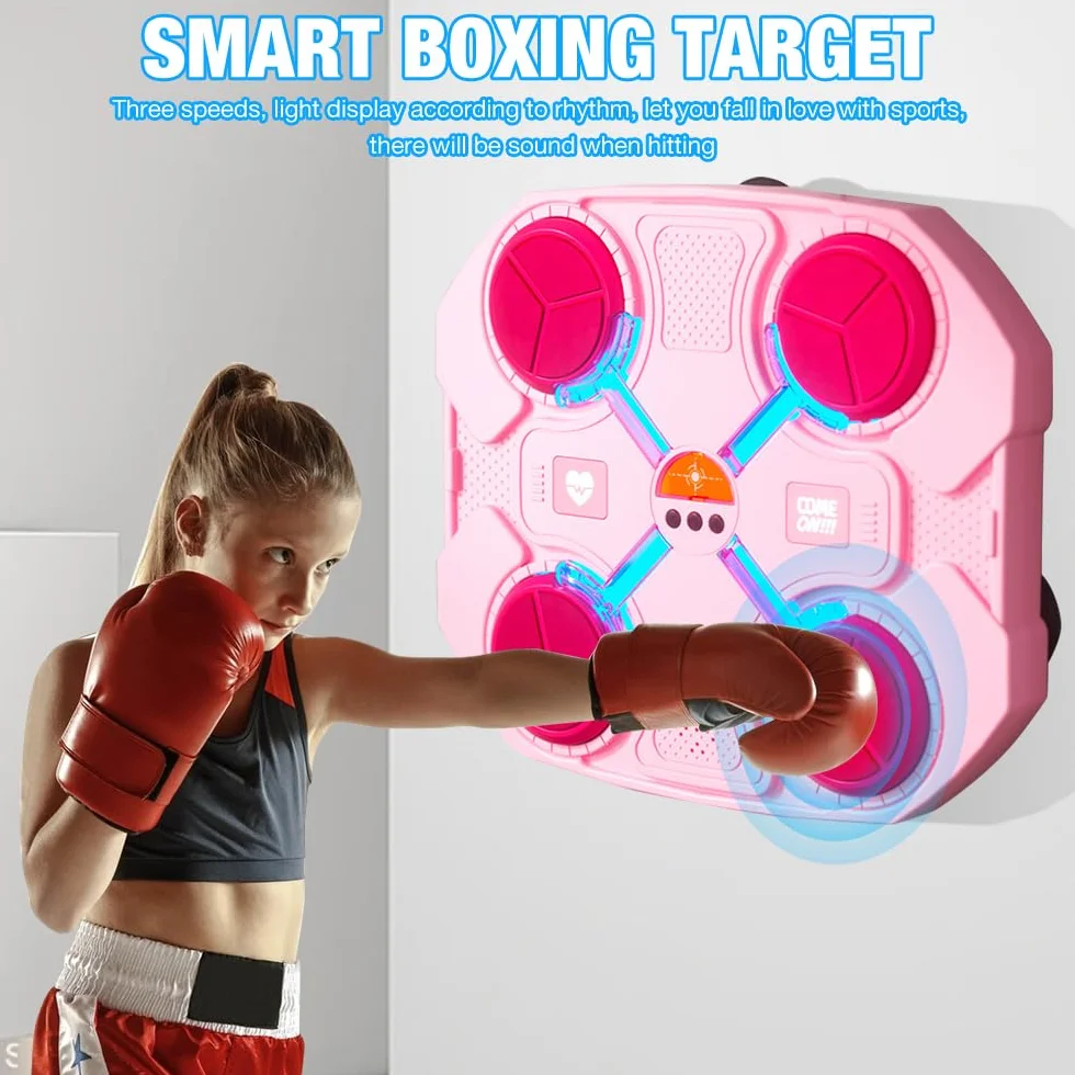 Mineup Music Boxing Machine, maszyna do boksu muzycznego dla dzieci, Bluetooth Box z muzyką, maszyna bokserska LED z 3 prędkościami, boks muzyczny, zabawka sportowa, prezent dla dzieci i chłopców