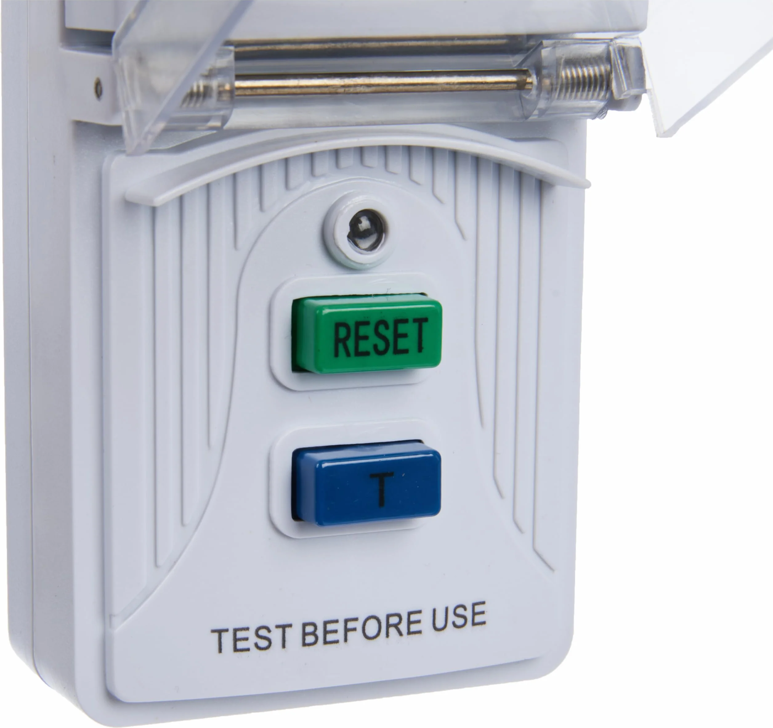 Meister Adapter ochrony osobistej – 3600 W – z gniazdem Schuko – z włącznikiem testowym i przyciskiem resetowania – IP44 do użytku na zewnątrz/ochrona osobista/ochrona przed prądem