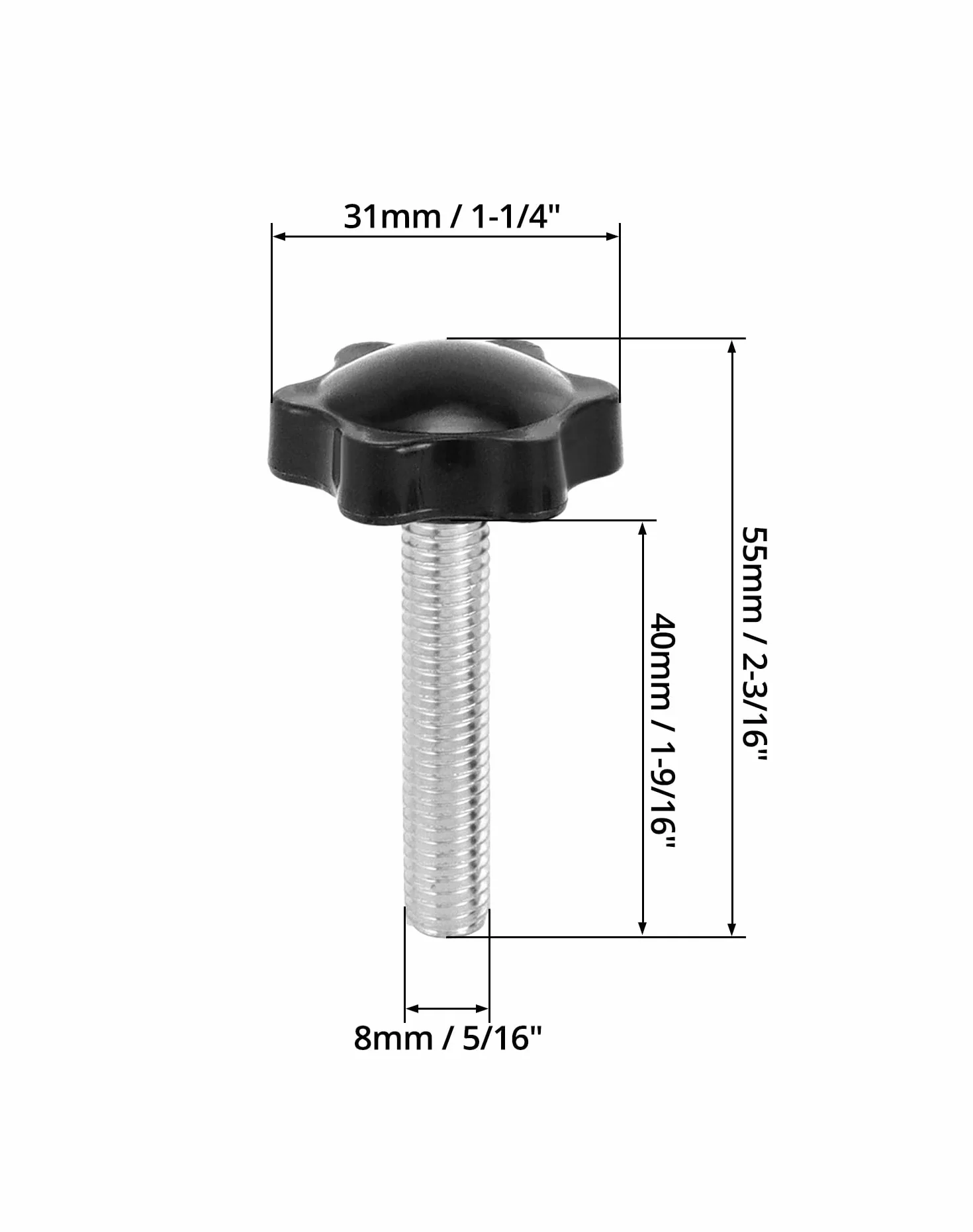 QWORK Zestaw 12 śrub z uchwytem gwiazdowym M8*40MM