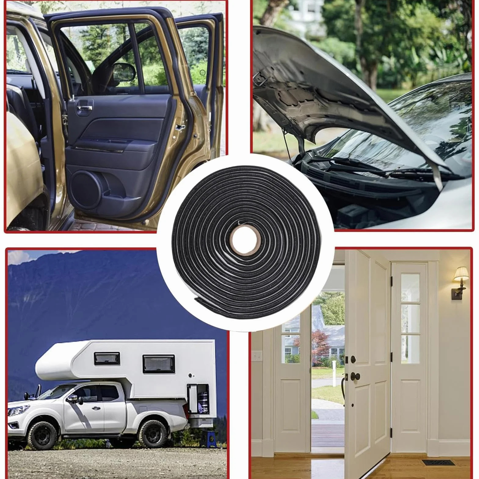 Weather Stripping, Under Door Draft Blocker, Door Insulator Strip, Rubber Weather Seal, Auto Draft Seal Strip, Soundproof Edge Protector, 13 Ft Weather Stripping, Car Windshield Sealing Strip