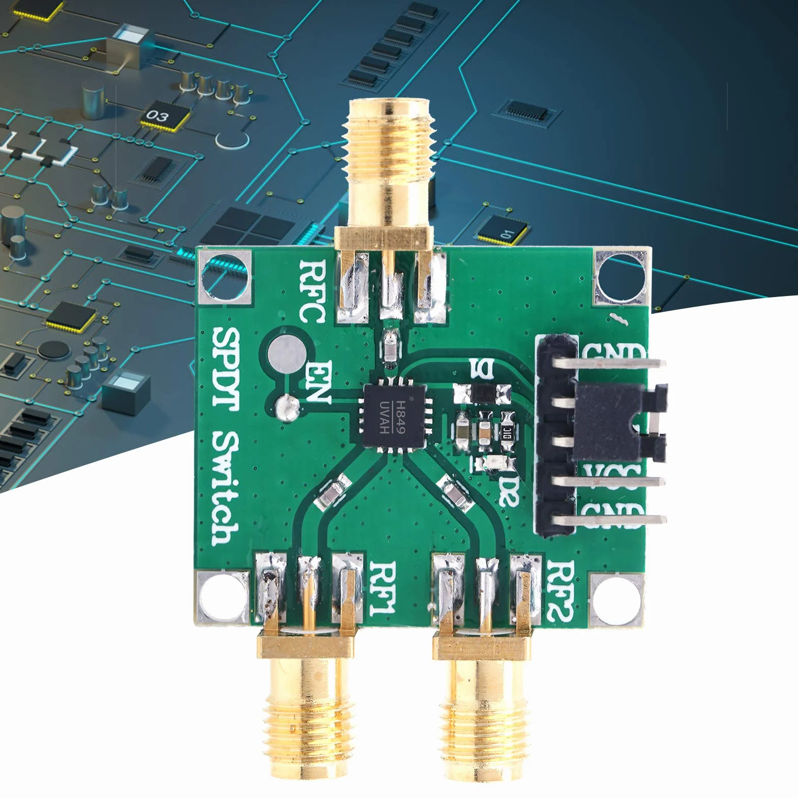 Standardowy moduł przełącznika RF, bezprzewodowy pilot zdalnego sterowania HMC349, HMC849 3-5V 50 omów z PCB,moduł