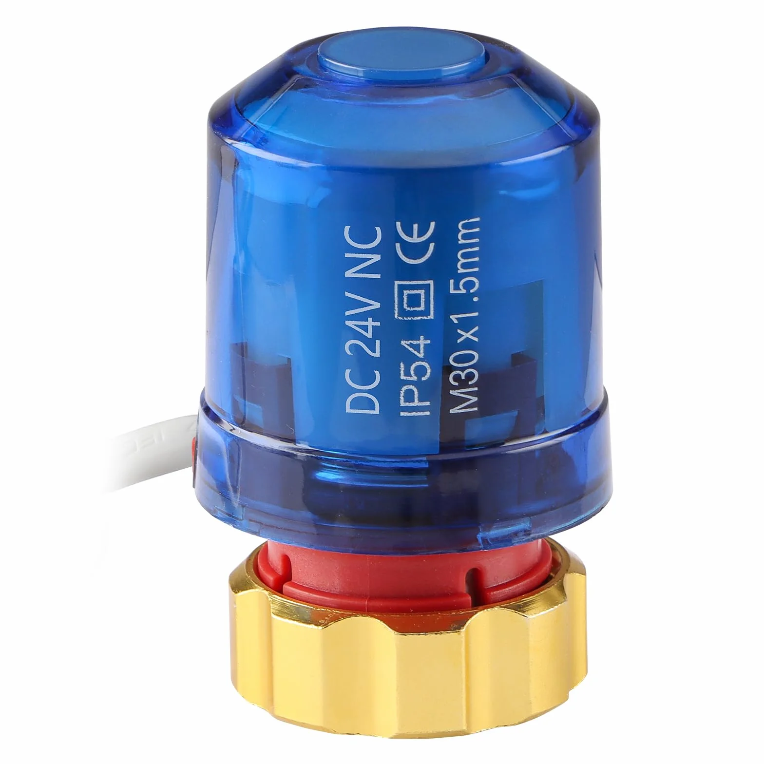 Wengart WG02 siłownik termiczny AC230 V normalnie zamknięty LED 360° do ogrzewania podłogowego niebieski