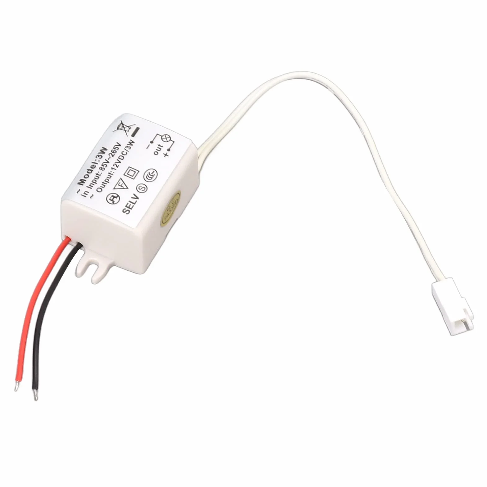 12V 3W LED Driver Power Supply for LED Strip Lights Waterproof Dimmable