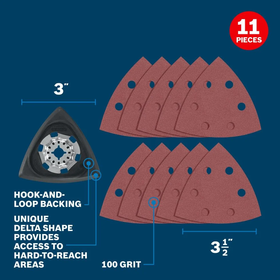 Bosch OSL350SPDK 11 Pc. Starlock Oscillating Multi-Tool Delta Sanding Pad Kit