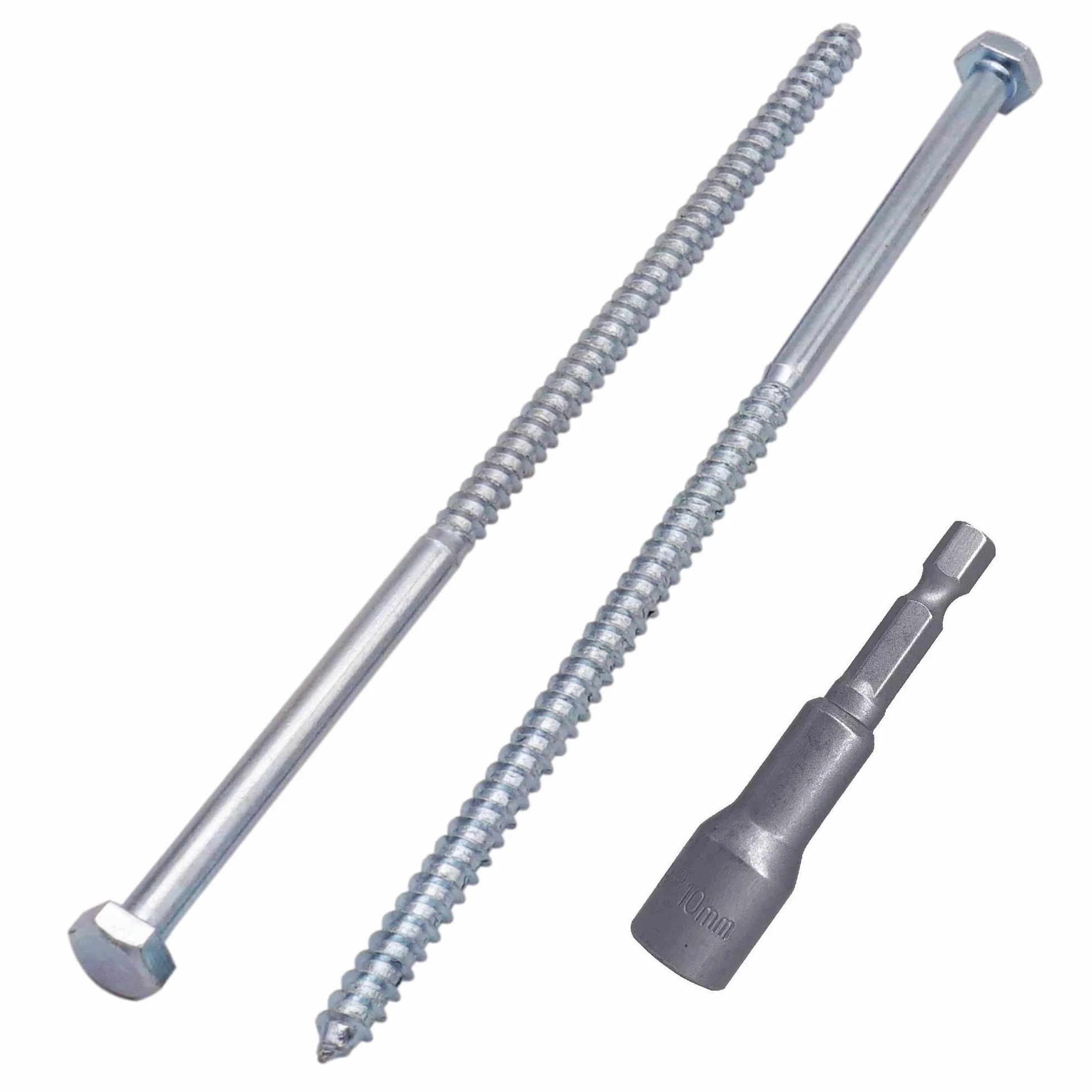 Wkręty do drewna z łbem sześciokątnym M6 x 160 mm DIN 571 ze stali ocynkowanej 30 szt.