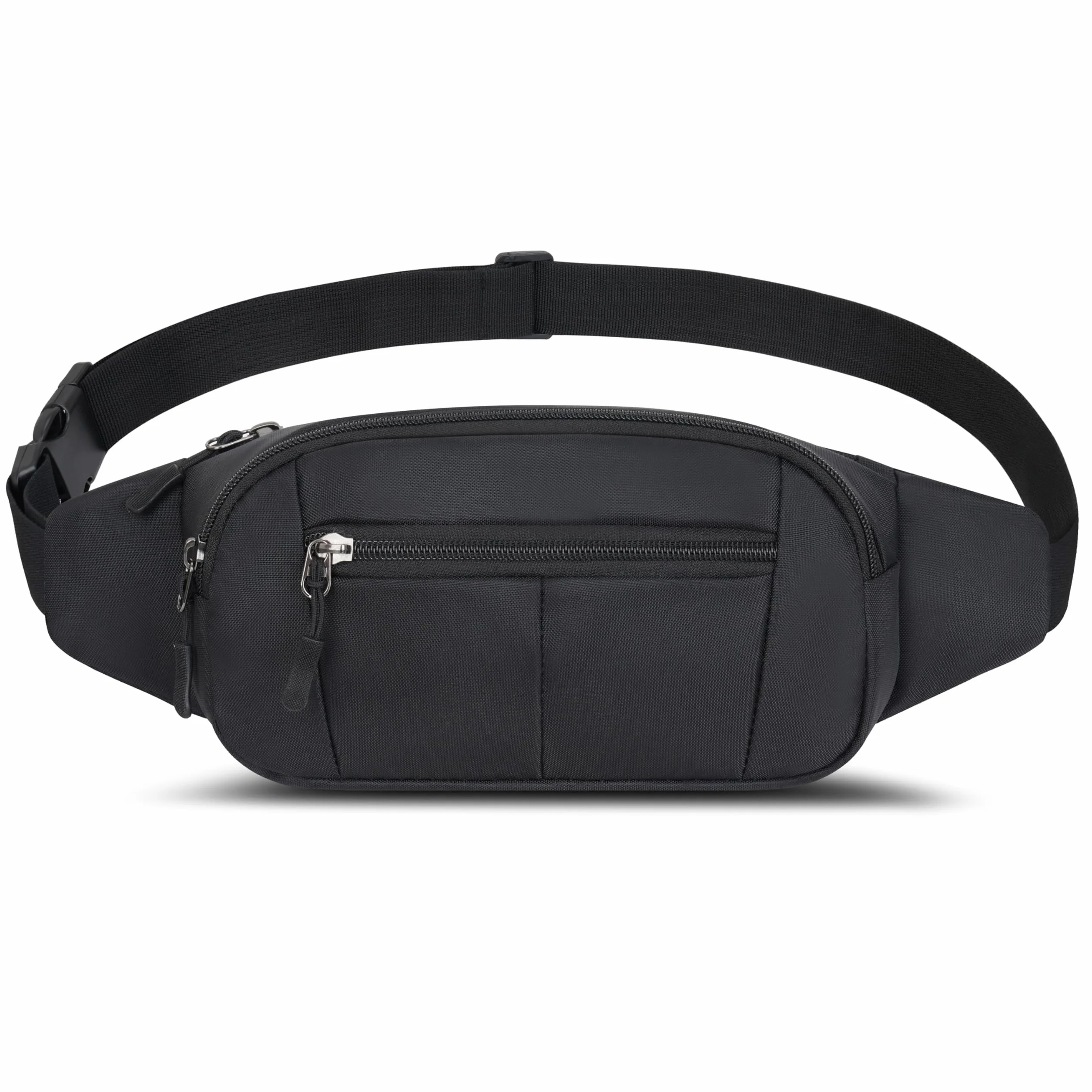 Saszetka biodrowa dla mężczyzn i kobiet unisex sportowa z regulowanym paskiem przedłużonym 30 cm i 4 kieszeniami z zamkiem błyskawicznym torba do treningu na świeżym powietrzu podróży na co dzień