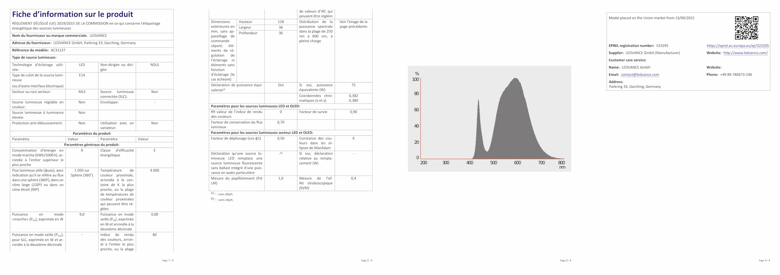 OSRAM STAR STICK LED Żarówka E14 4000K 9-10W 75W Zimna Biel Matowa