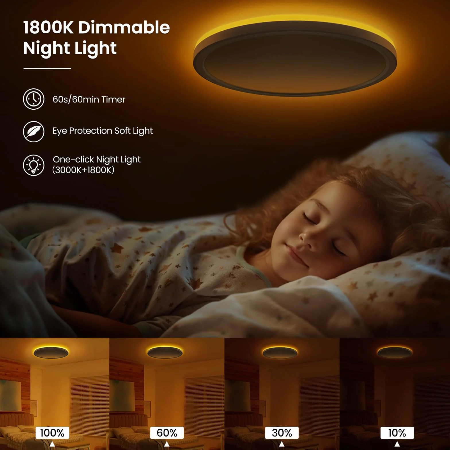 Lampa sufitowa LED ściemniana 24W 2800lm z pilotem 1800-6500K