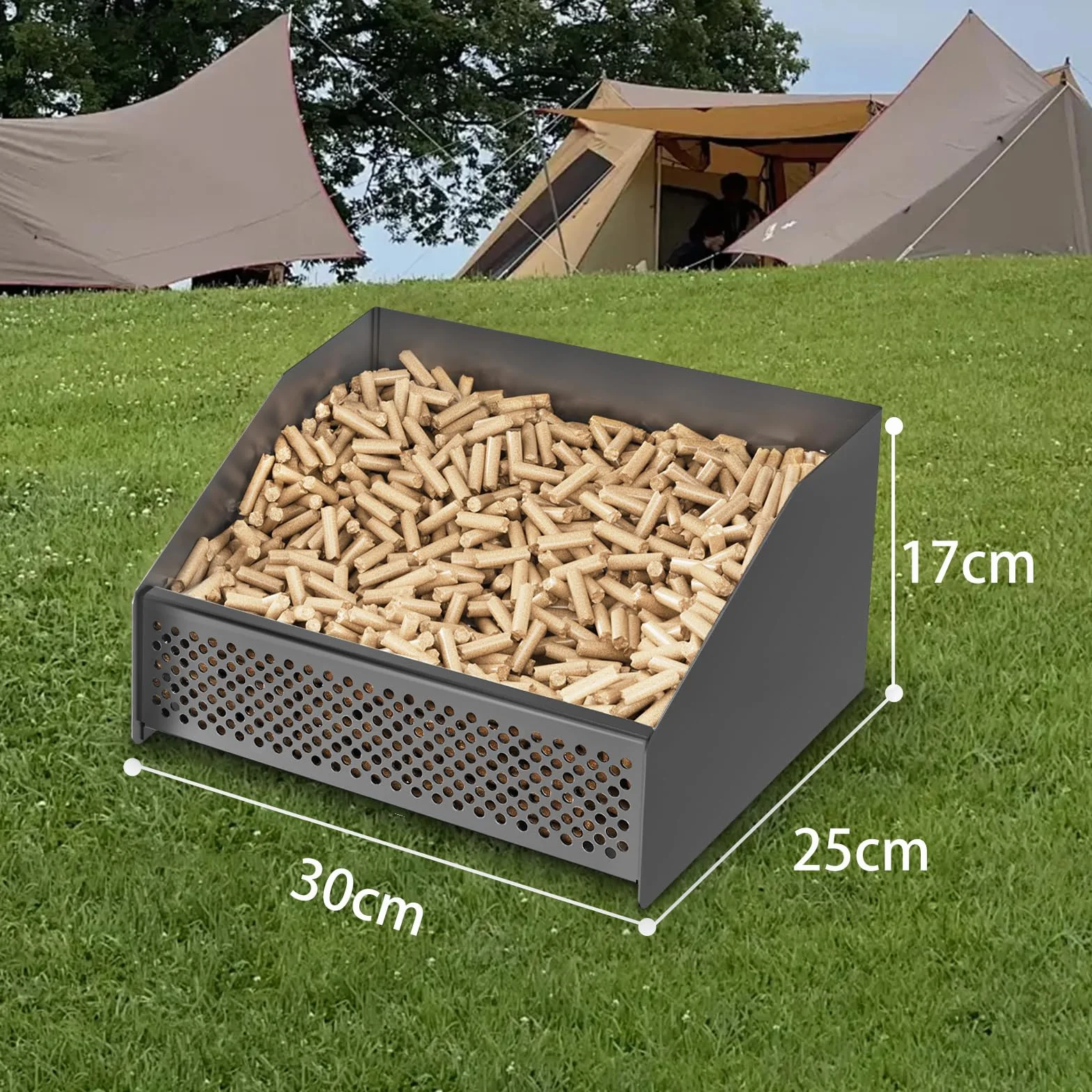 Zelazny kosz na pellet do kominka 30x25x17 cm 2,3 kg zaktualizowane gniazdo