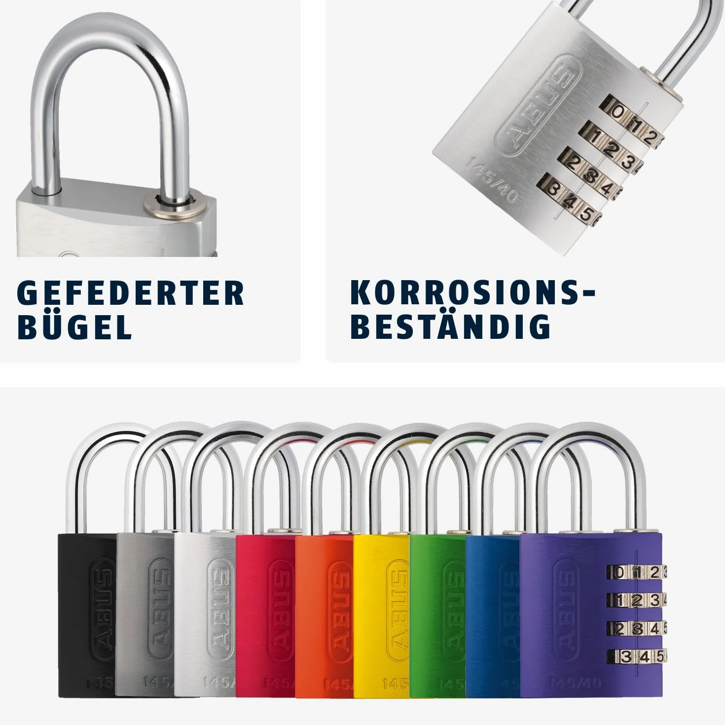 Abus Ab145/40 Kłódka z Zamkiem Szyfrowym Niebieski 2 x 5 x 10 cm
