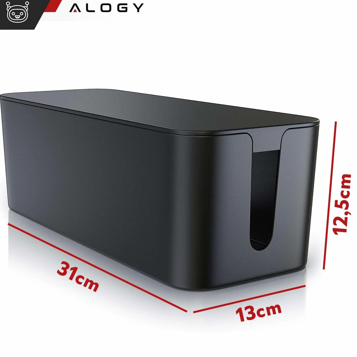 Alogy Box M Organizer na kable 31cm Czarny