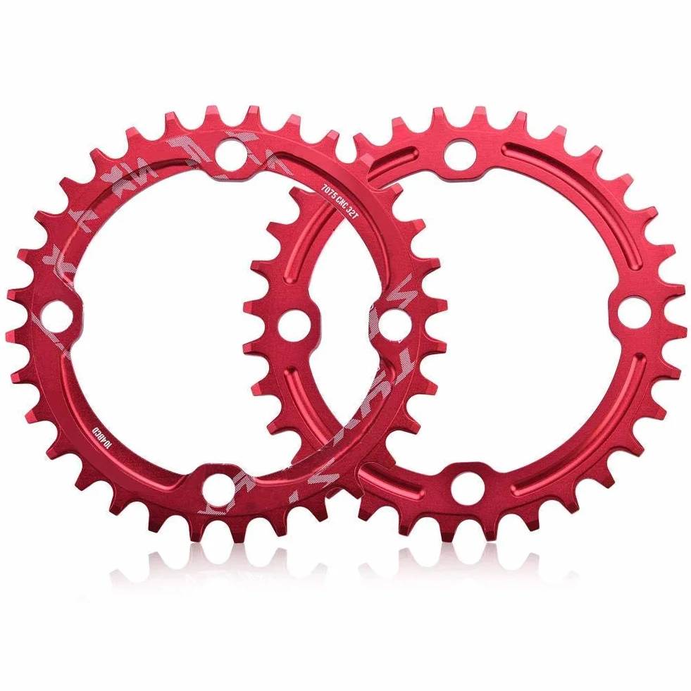 Alomejor Pierścień do łańcucha rowerowego 32/34/36/38T BCD 104 rower górski stal pojedyncza korba łańcuch pierścień części naprawcze do jazdy na świeżym powietrzu (36-czerwony)