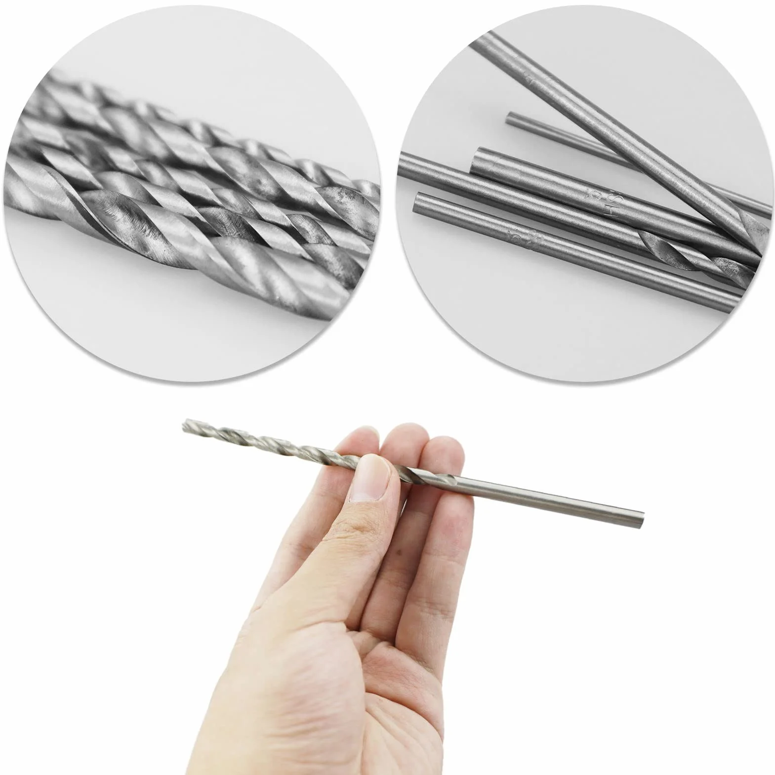 Wiertła ekstra długie 2-5 mm 150 mm HSS spiralne do drewna i metalu prosty trzpień 5 sztuk