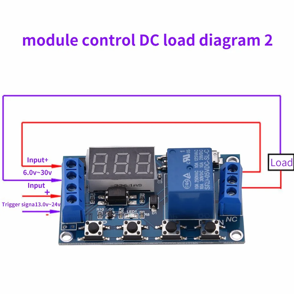 DEWIN Przekaźnik czasowy DC 6 V-30 V opóźnienie włączania/wyłączania timer LED micro USB 5 V