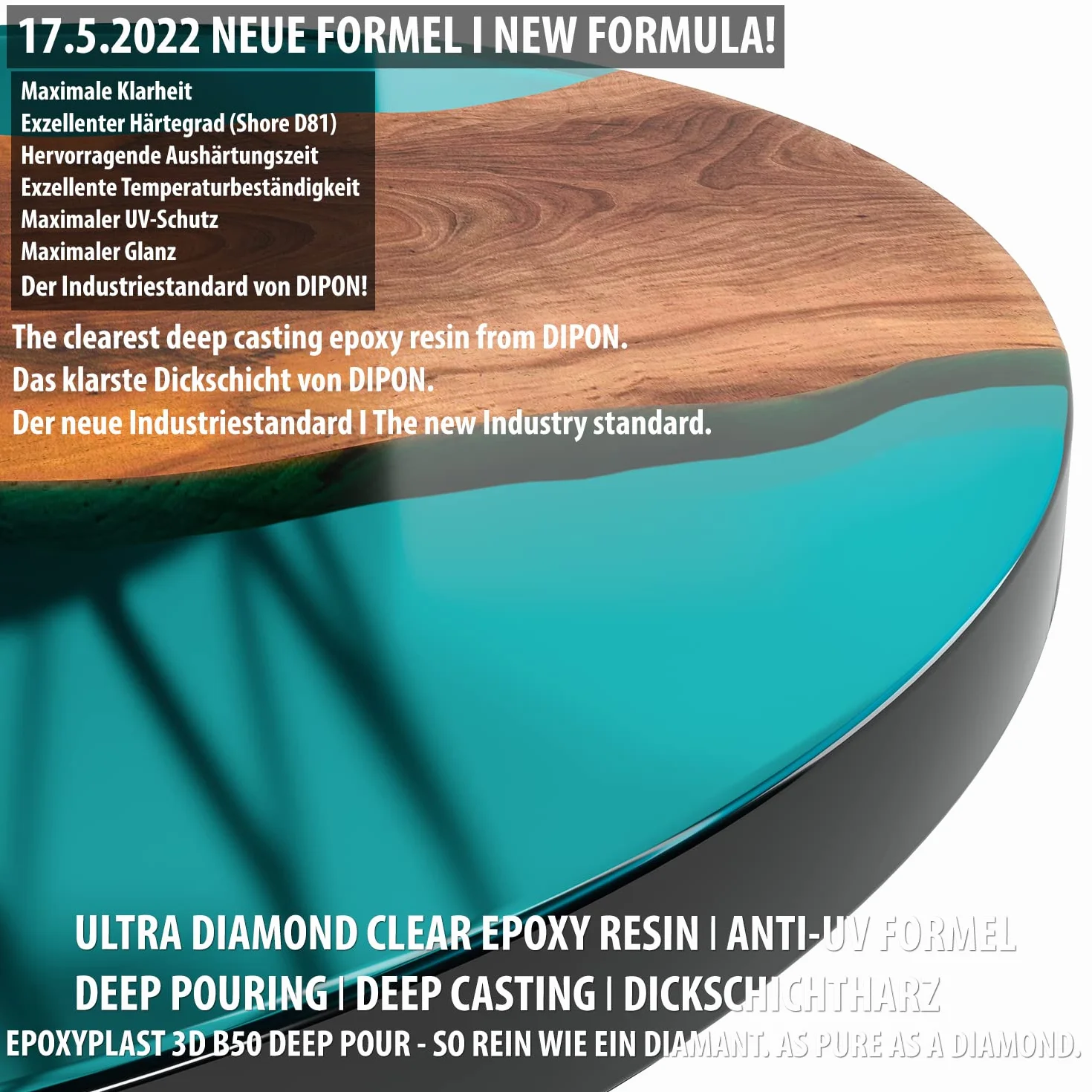 Żywica epoksydowa EpoxyPlast 3D B50 DEEP POUR 12,0 kg przezroczysta dwuskładnikowa ochrona UV