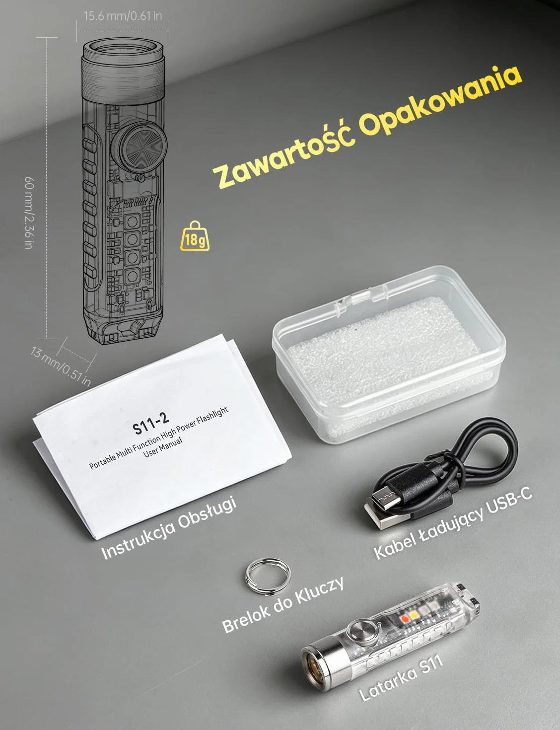 Jeebel Mini Latarka LED 400 Lumenów USB Ładowania, EDC Magnetyczna IP65, Boczne Światło UV/Biały/Czerwony/Niebieski