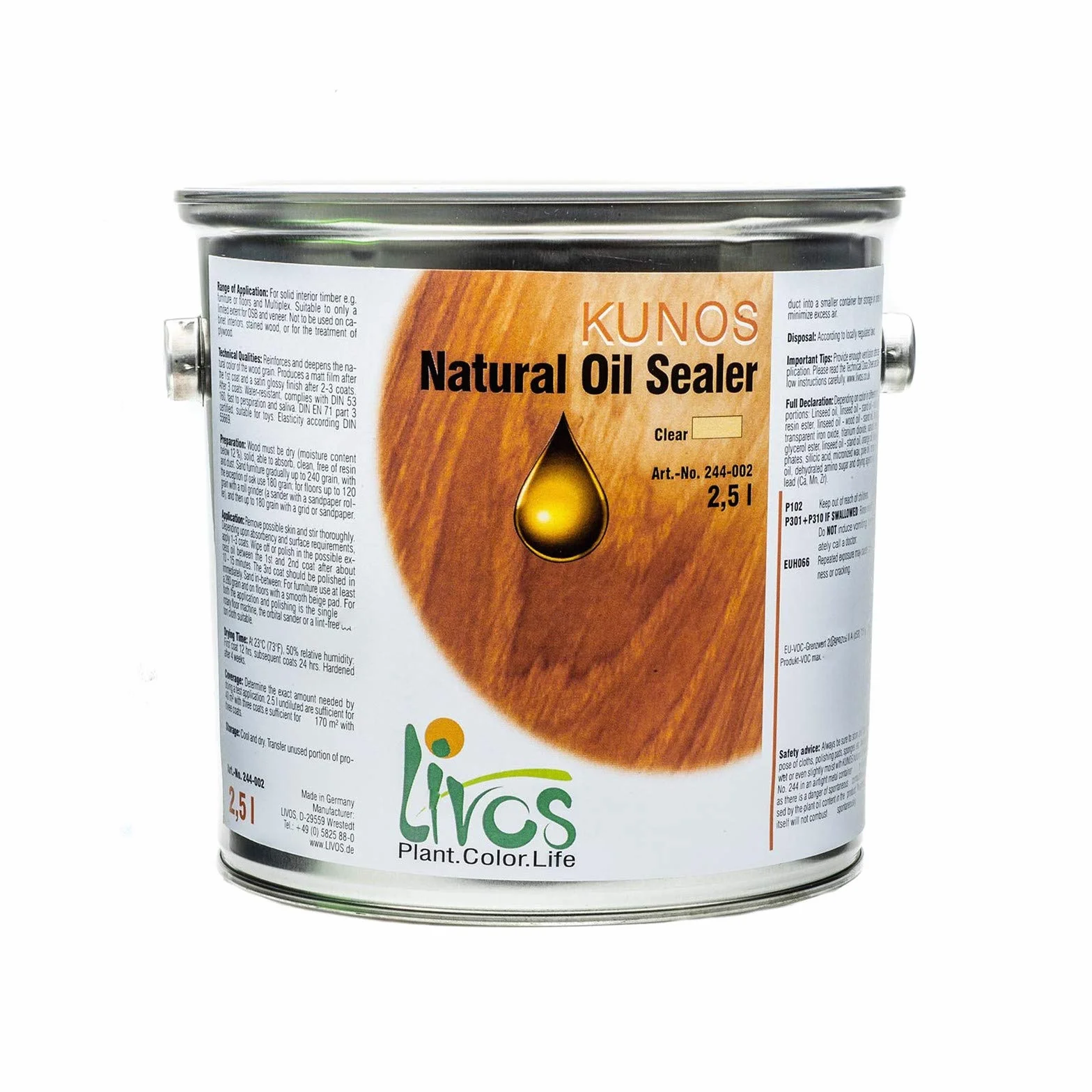LIVOS KUNOS naturalny olej nr 244 bezbarwny 2,5 l