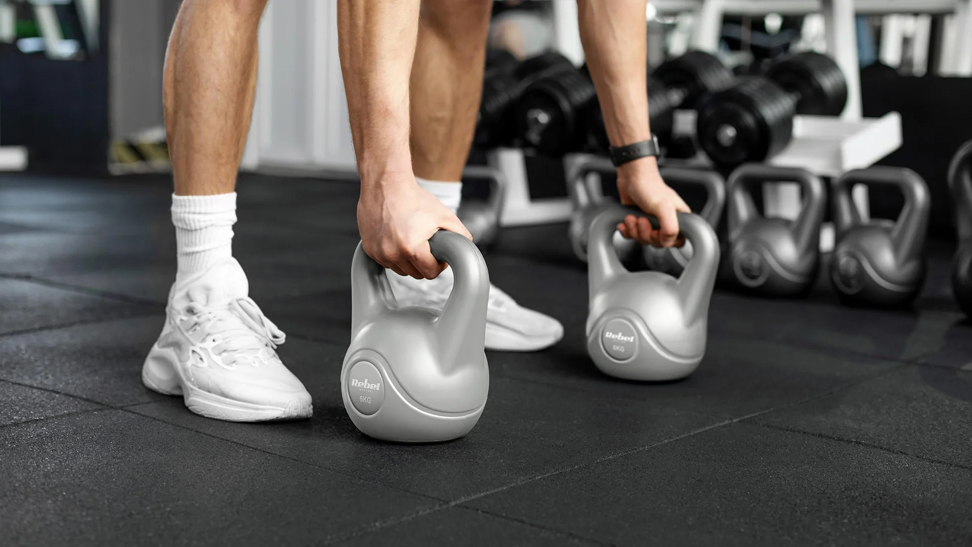 Rebel Electro Kettlebell Bitumiczny 2kg RBA-2322G-02 Szary