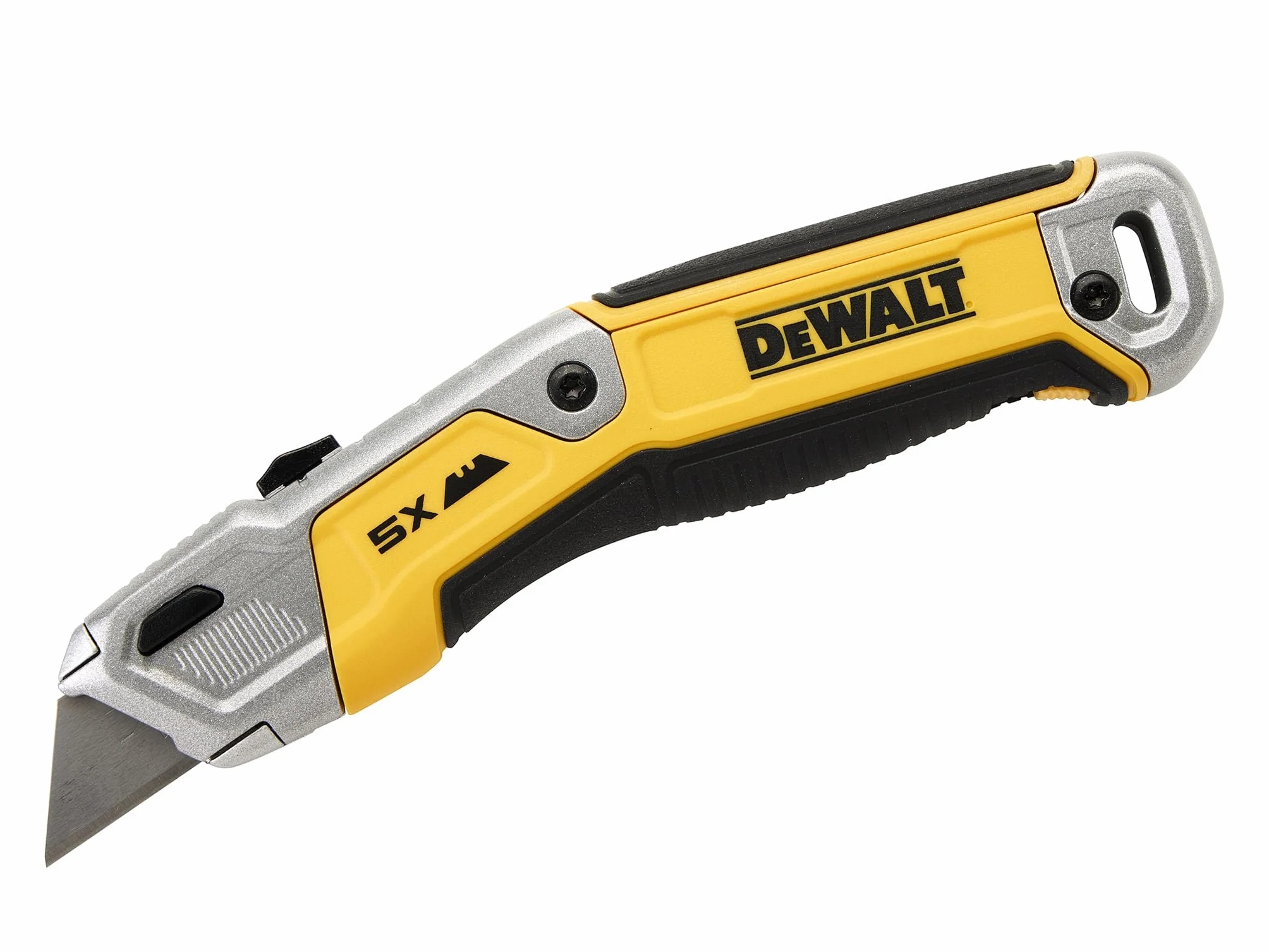 DeWALT Nóż użytkowy wysuwany, odlew ze stopu metalu, ergonomiczny uchwyt, wodoodporna komora na ostrza