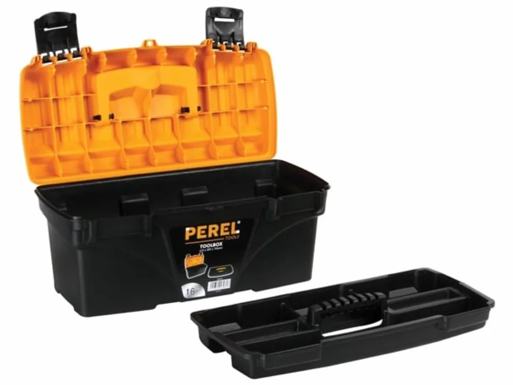 Perel skrzynka narzędziowa 16,7L z wyjmowaną tacką plastikowa 41x20,9x19,5 cm