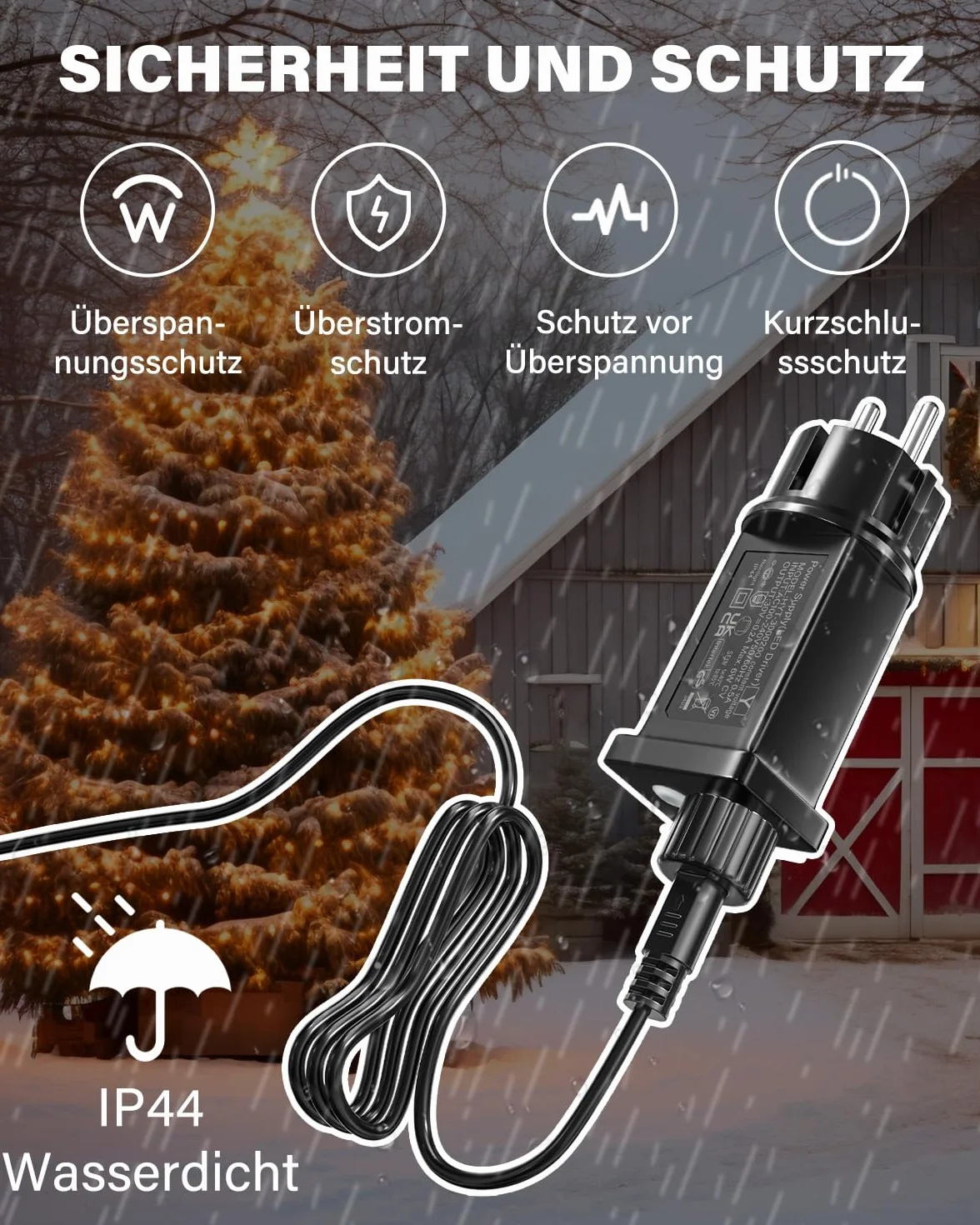 Zasilacz LED 31V 12W IP44 Sterownik 15V-31V z Funkcją pamięci, 8 Trybów do Lampek świątecznych