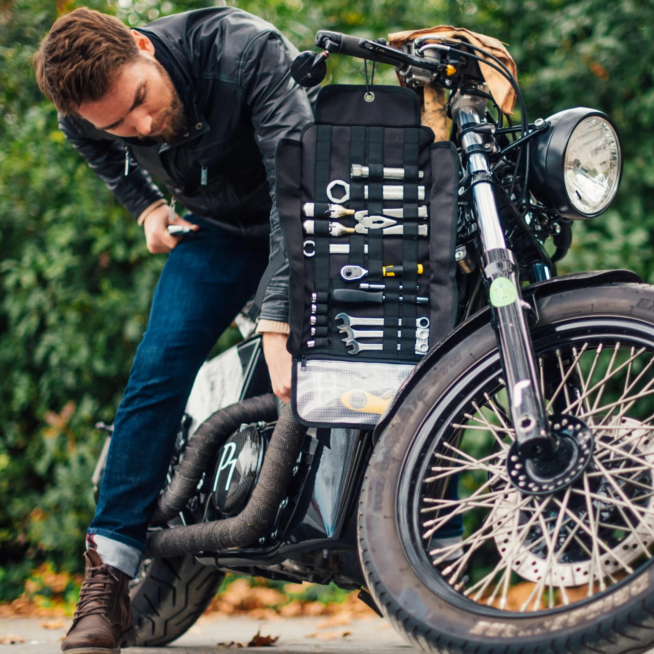 ODINSBERG Torba na narzędzia motocyklowa z systemem MOLLE, organizer na rolkę 56 pętli
