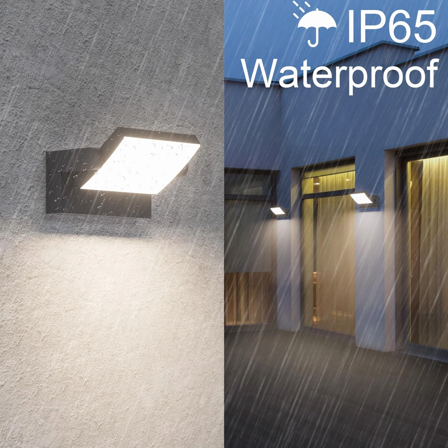 Klighten Lampa ścienna LED 24 W, na zewnątrz, wodoodporna, IP65, regulowana aluminiowa lampa ścienna, nowoczesne oświetlenie zewnętrzne, zasilanie sieciowe, do wejścia, ogrodu, na taras, 1500 lm