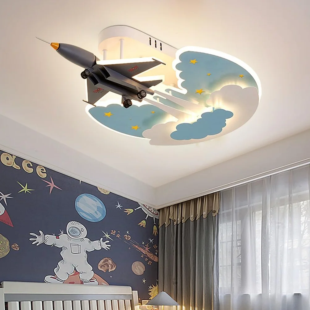 Lampa Sufitowa LED Samolot Możliwość Przyciemniania Zdalne Dzieci Pokój Dziecięcy Oświetlenie Sufitowe