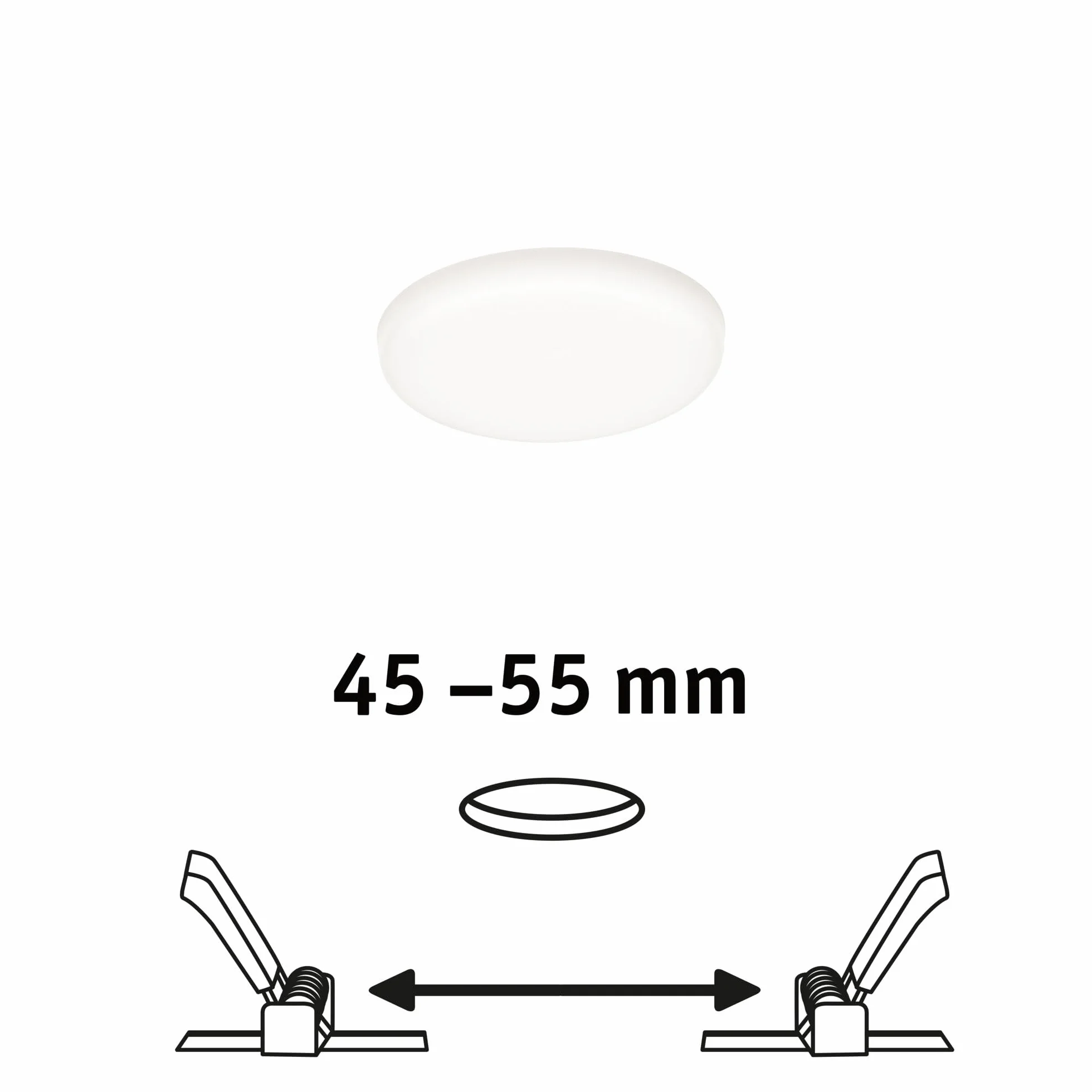 Paulmann Veluna VariFit panel LED oprawa do zabudowy IP44 neutralnie biały 75mm 4.5W satynowa tworzywo sztuczne 4000K