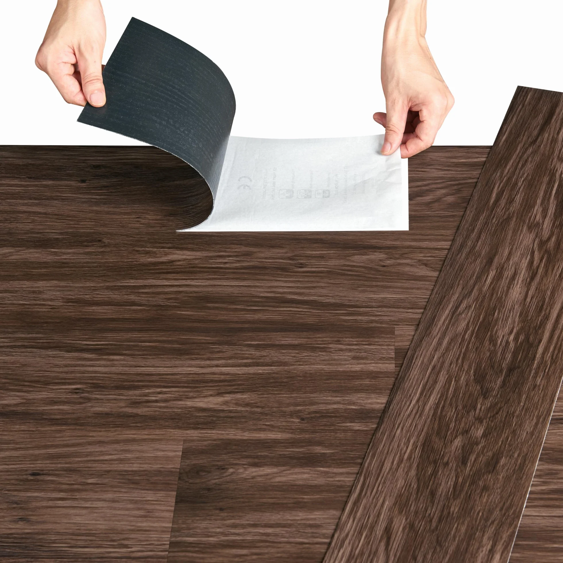 neu.holz - samoprzylepna wykładzina podłogowa, ok. 1 m², „Smoked Oak”, laminat winylowy, 7 antypoślizgowych desek dekoracyjnych, do ogrzewania podłogowego