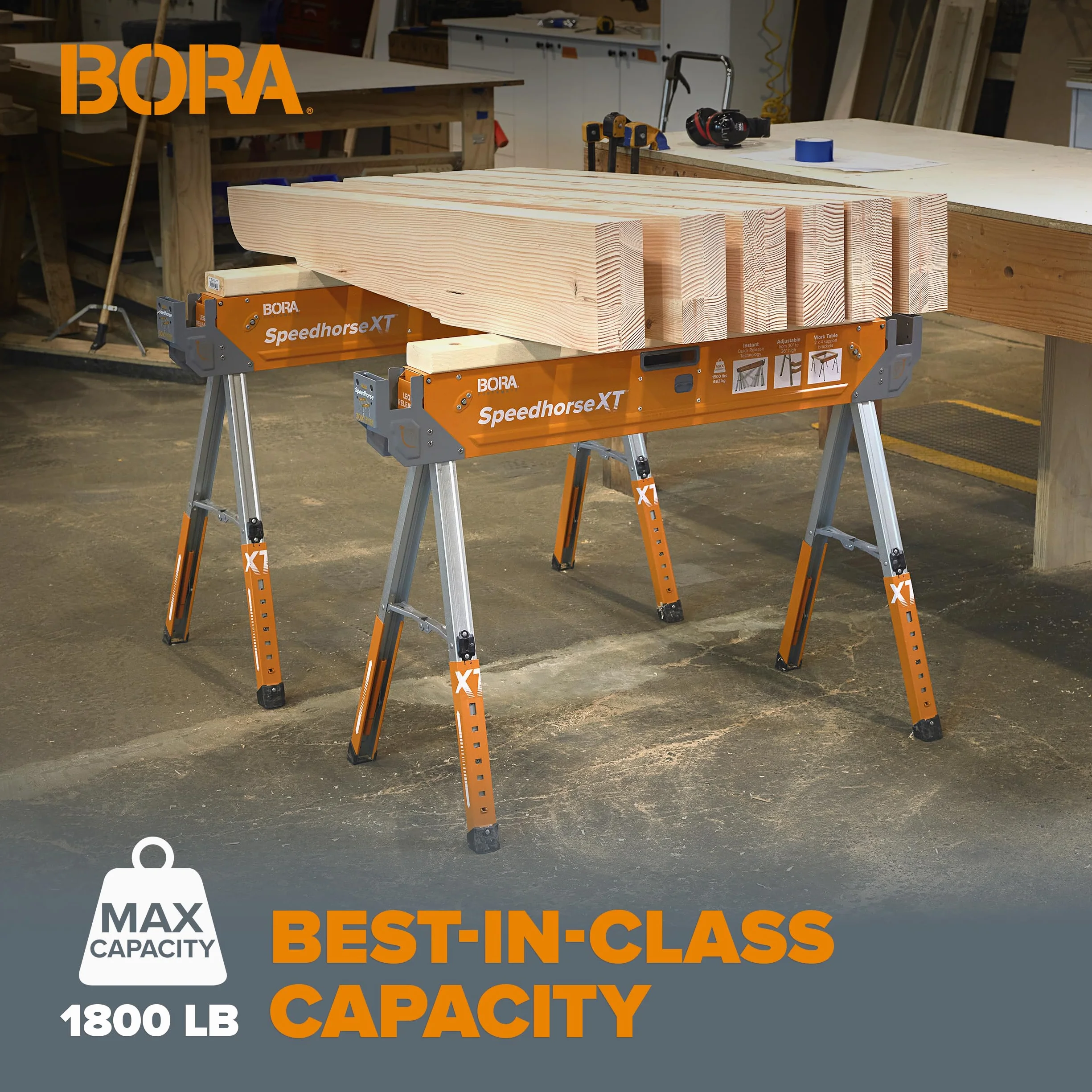 Bora Portamate Speedhorse XT PM-4550T dwa kozły regulowane 75-90 cm metalowy wierzch