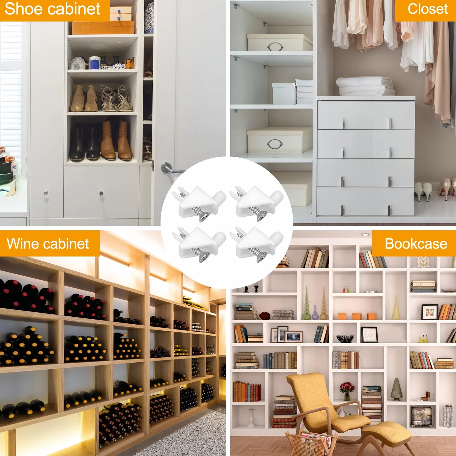 Wsporniki podłogowe 5 mm białe 40 sztuk do IKEA PAX do szaf regałów ścianek