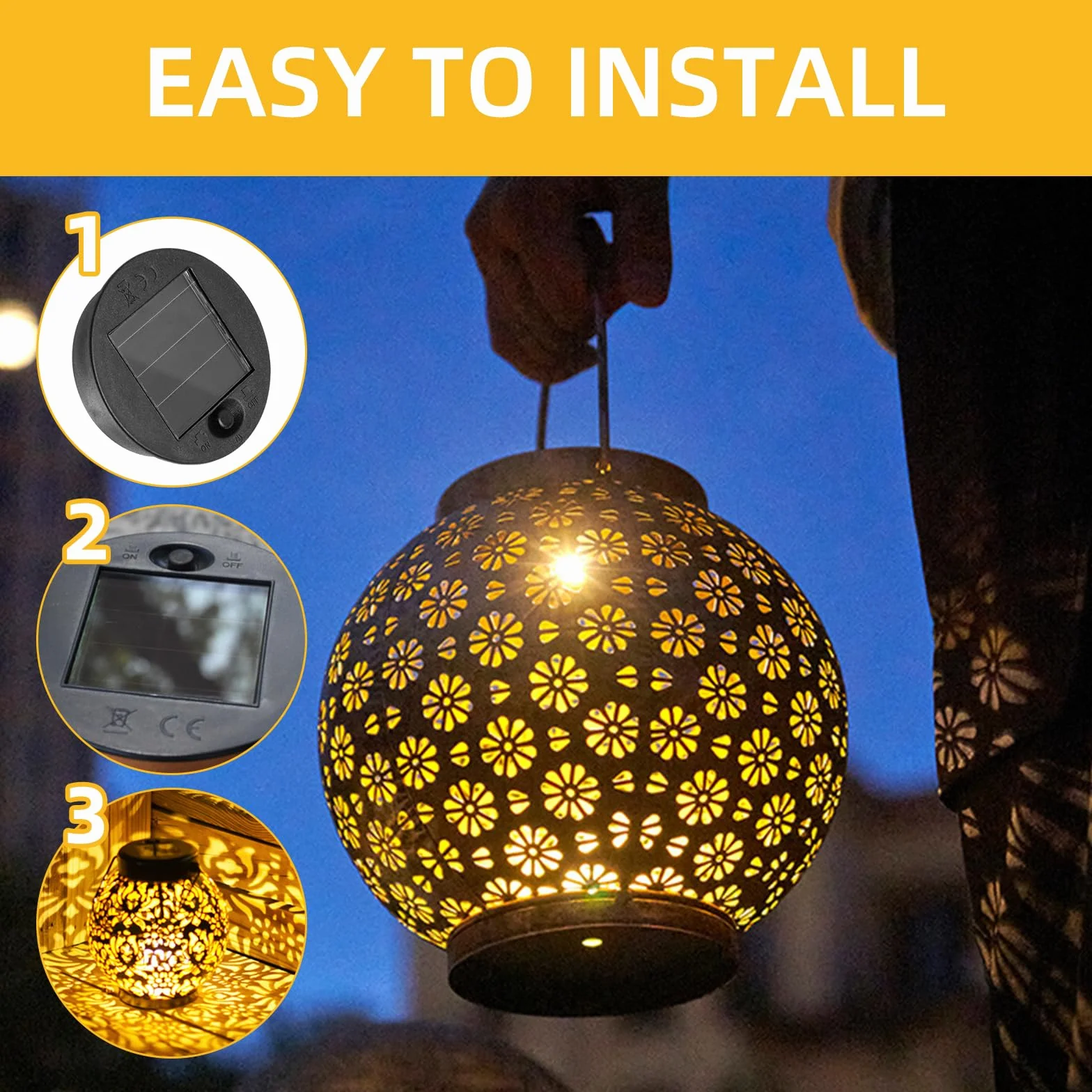 4 sztuki części zamiennych do lamp solarnych, górna część zamienna lamp solarnych, pokrywa solarna z LED ciepłą białą do słoików, do latarni solarnych, solarnych lamp ogrodowych i DIY (7 cm)