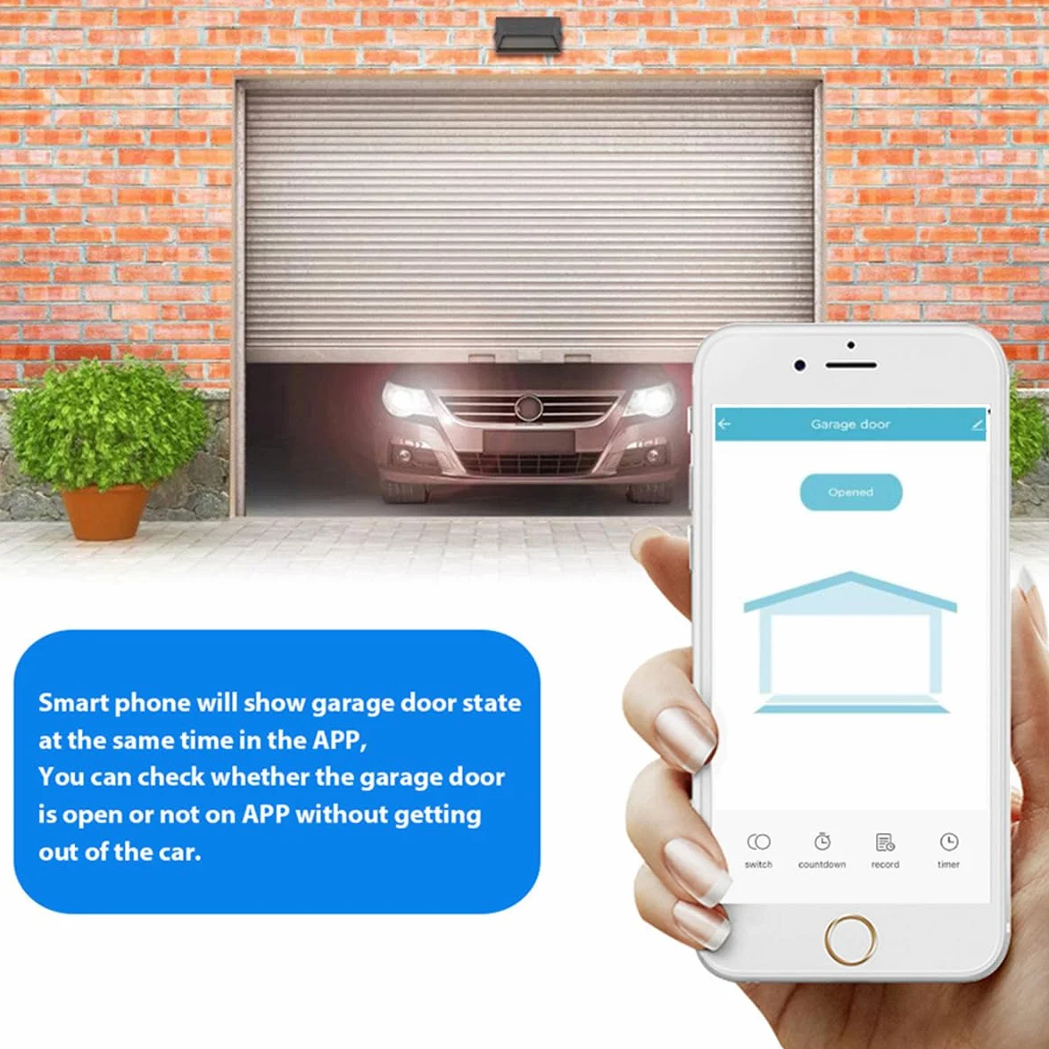 WANGCL WLAN-Sterownik bramy garażowej, inteligentna kontrola garażu, kompatybilny z Tuya Smart Life, Alexa i Google Assistant