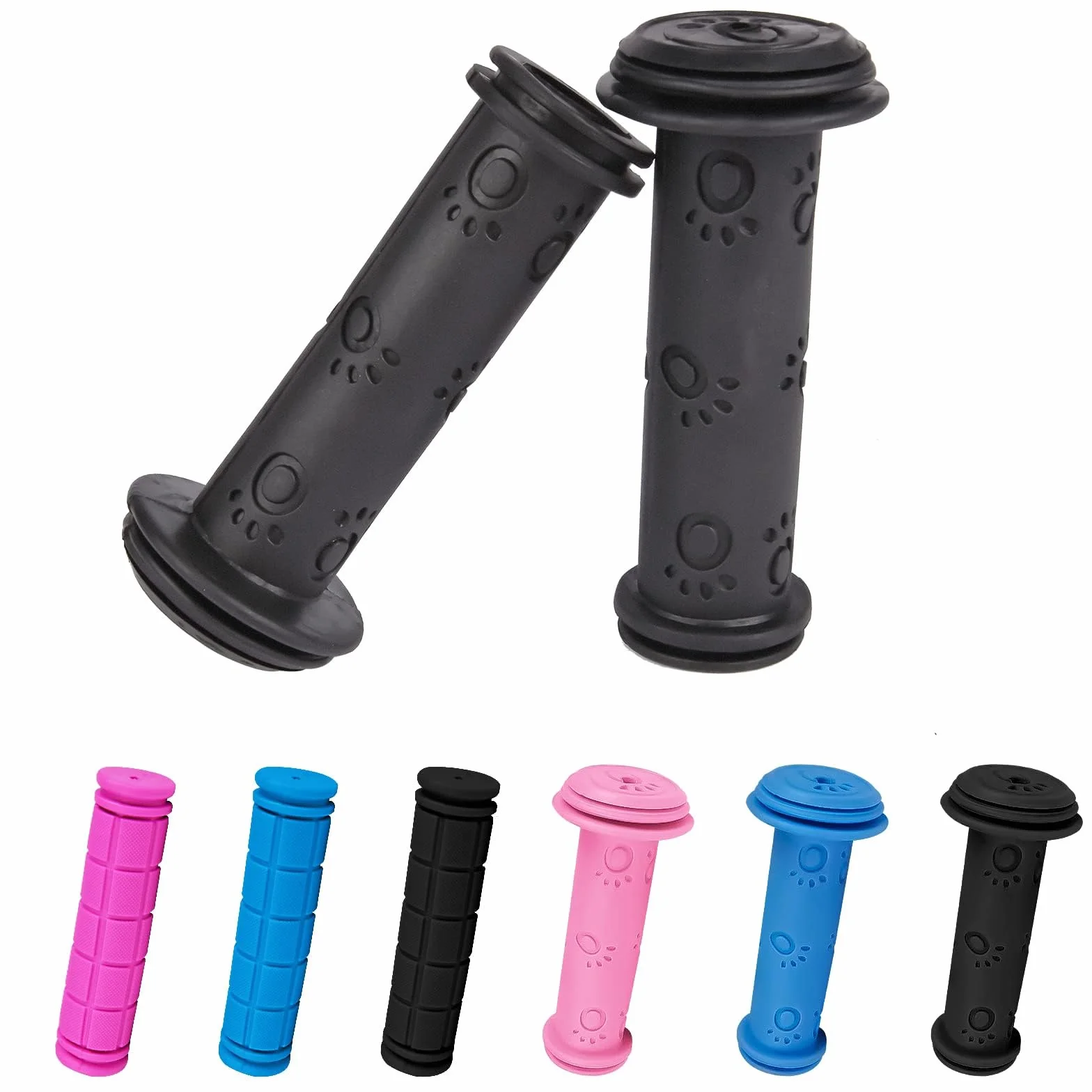 URAQT uchwyty rowerowe dla dzieci, 22 mm, z najwyższym bezpieczeństwem, ochrona przed uderzeniami, gumowe uchwyty do skutera, trójkołowca, roweru dziecięcego, łapy