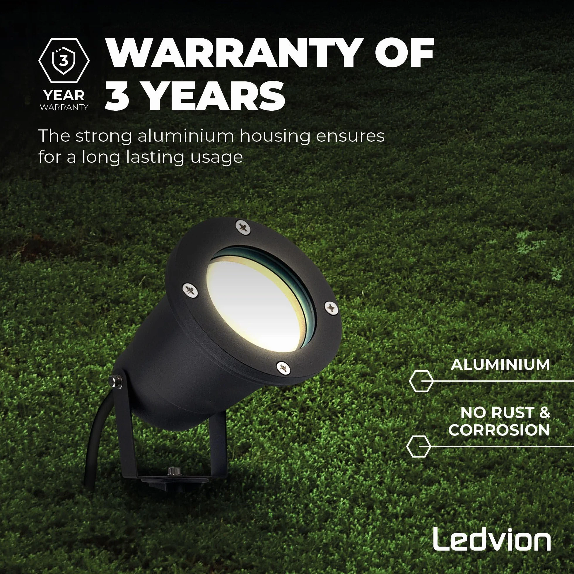 Ledvion Reflektor Ogrodowy LED IP65 220-240V Obrotowy Wodoszczelny