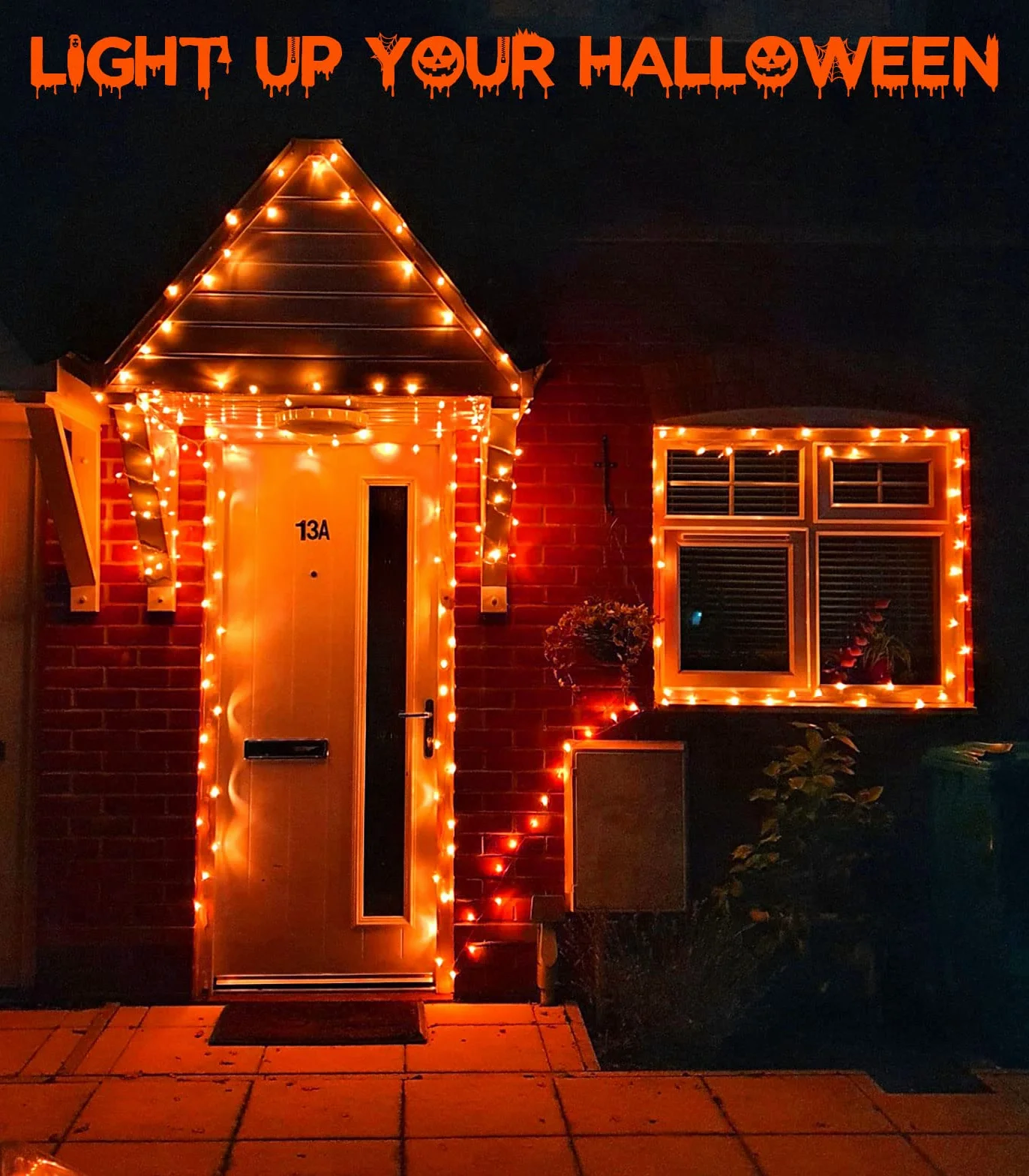 cshare Światła LED Halloween 5m 50 diod IP65 pomarańczowe łańcuchy dekoracje