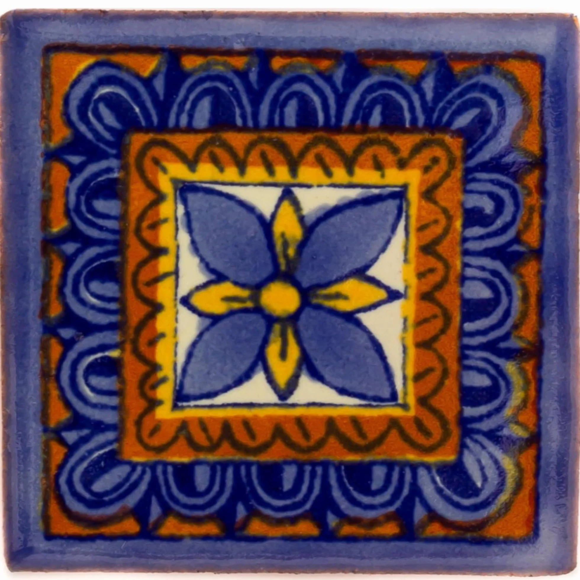 Ceramiczna płytka meksykańska 5 cm ręcznie wykonana Tumia LAC